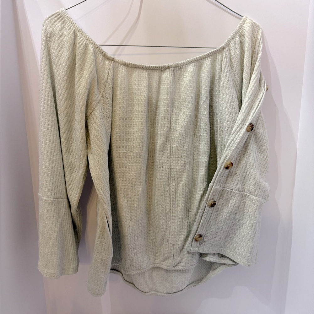 Maurice’s Button Sleeve Off The Shoulder Top - Picture 4 of 4